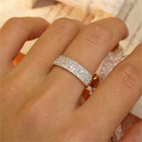 0.5 TCW  Round Cut Moissanite Bridal Wedding Band Semi Pave Accents 10