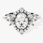 Stunning 1.50 CT Oval Moissanite Engagement Ring with Cluster Design 4