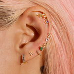 1.0 TCW Baguette Cut Moissanite Huggies Earrings in Gold 12
