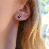 0.90TCW Round Sapphire Lab Made Diamond- September Birthstone Earrings 8