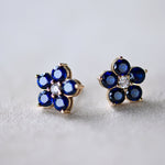 1.46 TCW Round Sapphire Lab Made Diamond- September Birthstone Earrings 8