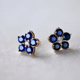 1.46 TCW Round Sapphire Lab Made Diamond- September Birthstone Earrings 8