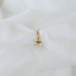 0.20 TCW Heart Cut Moissanite Hoops Earrings in Gold 1