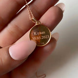 0.18 CT Round Moissanite Diamond Sign Pendant Necklace in Solid Gold 7
