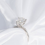 Stunning 3.0 CT Pear Cut Moissanite Engagement Ring with Pave Design 4