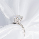 Stunning 3.0 CT Pear Cut Moissanite Engagement Ring with Pave Design 4