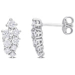 Round Cut Cubic Zirconia in 925 Sterling Silver Earrings 1