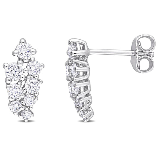 Round Cut Cubic Zirconia in 925 Sterling Silver Earrings 1