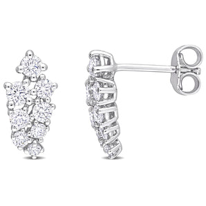 Round Cut Cubic Zirconia in 925 Sterling Silver Earrings