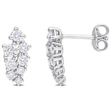 Round Cut Cubic Zirconia in 925 Sterling Silver Earrings 12