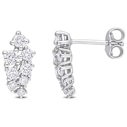 Round Cut Cubic Zirconia in 925 Sterling Silver Earrings 12