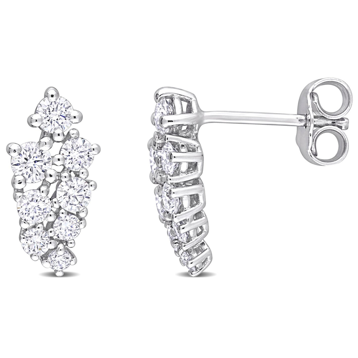 Round Cut Cubic Zirconia in 925 Sterling Silver Earrings 8