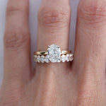 Stunning 0.50 CT Oval Moissanite Stones Half Eternity Wedding Band 5