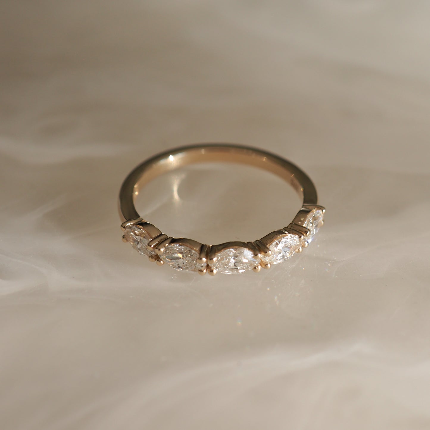 Stunning 1 TCW Marquise Moissanite Stones Half Eternity Wedding Bands 2