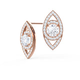 1.50 TCW Round Cut Moissanite Evil Eye Stud Earrings in Gold 3