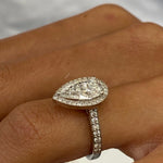 Stunning 1.75 CT Pear Moissanite Engagement Ring with Halo & Pave Design 5