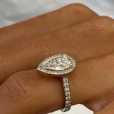 Stunning 1.75 CT Pear Moissanite Engagement Ring with Halo & Pave Design 5