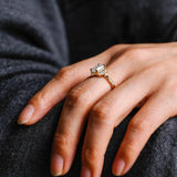 Stunning 1.0 - 2.0 CT Emerald Moissanite Engagement Ring With Cluster Design 4