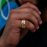 GG Logo Style Silver Men's Wedding Band 2