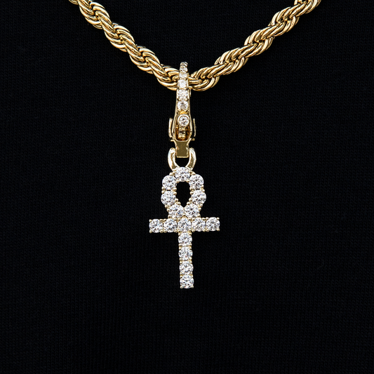 2 CT Round Moissanite Cross Clip Style Silver Pendant for Him 1
