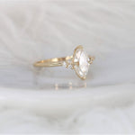 Stunning 1 CT Marquise Moissanite Engagement Ring With Cluster Design 2