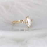 Stunning 1 CT Marquise Moissanite Engagement Ring With Cluster Design 2