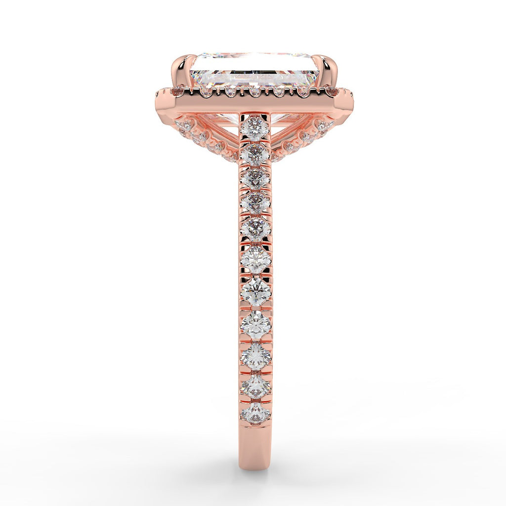 Stunning 2.45 CT Radiant Moissanite Engagement Ring with Halo & Pave Design 10