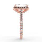 Stunning 2.45 CT Radiant Moissanite Engagement Ring with Halo & Pave Design 10