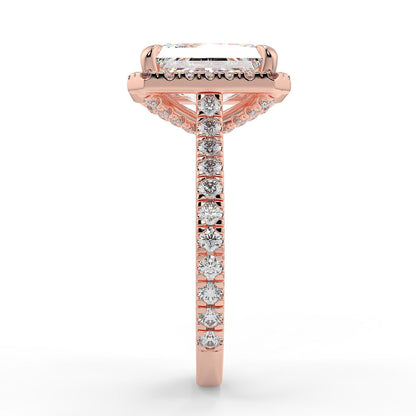 Stunning 2.45 CT Radiant Moissanite Engagement Ring with Halo & Pave Design 10