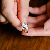 Stunning 1.0 - 2.0 CT Emerald Moissanite Engagement Ring With Cluster Design 2
