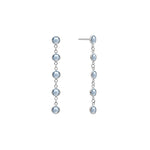 1.25 TCW Round Aquamarine Lab Made Diamond- March Birthstone Dangle 5