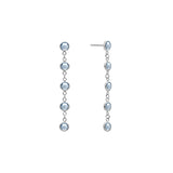 1.25 TCW Round Aquamarine Lab Made Diamond- March Birthstone Dangle 5