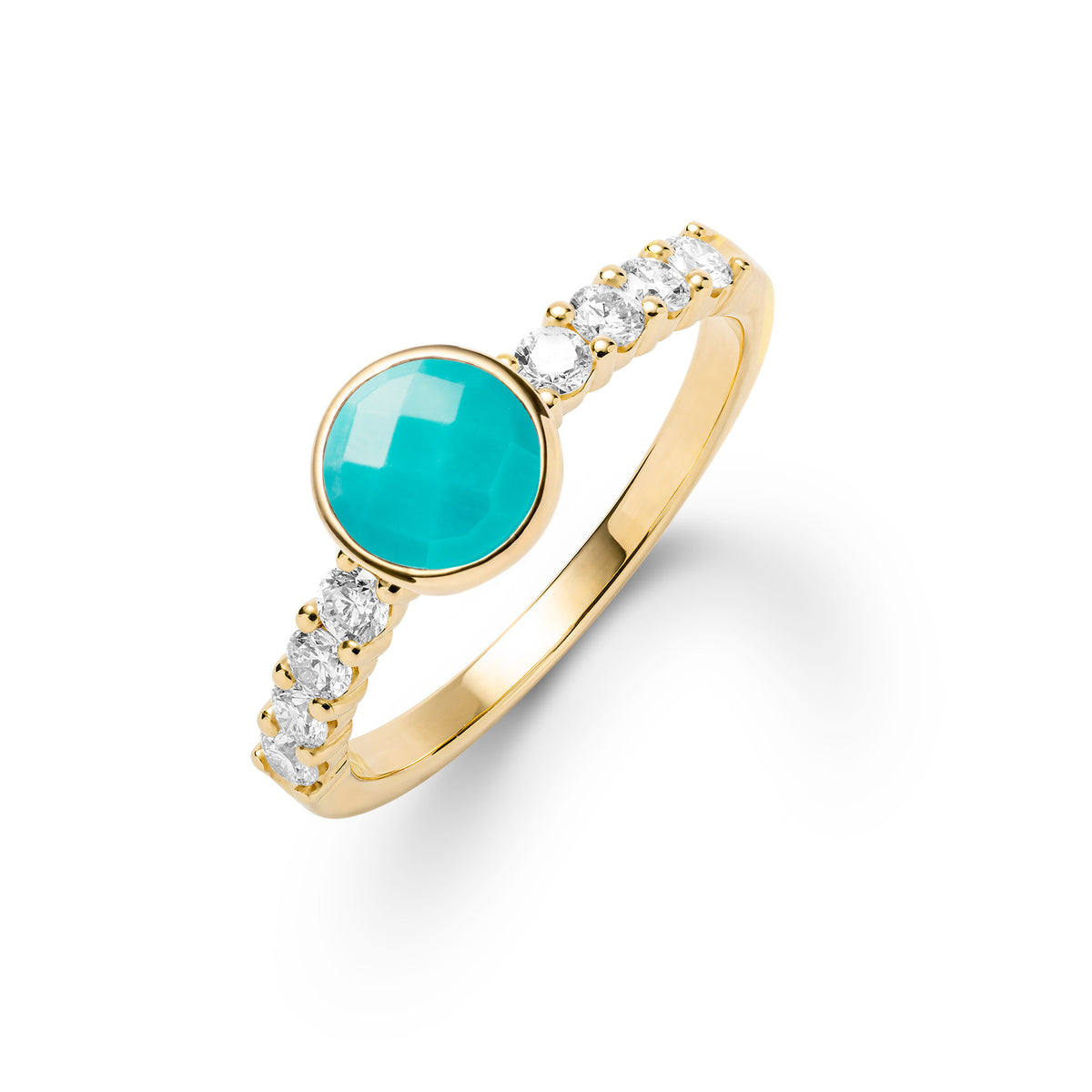 0.90 CT Round Topaz Lab Made Diamond-December Birthstone Engagement Ring 1