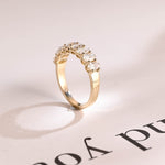 Stunning 0.3 TCW Oval Moissanite Stones Half Eternity Wedding Band 7