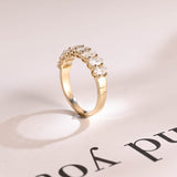 Stunning 0.3 TCW Oval Moissanite Stones Half Eternity Wedding Band 7