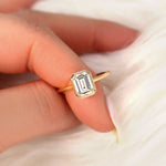 Stunning 1.75 CT Emerald Moissanite Engagement Ring with Bezel Design 5