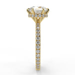 Stunning 2.0 CT Round Moissanite Engagement Ring with Double Hidden Halo & Pave Design 2