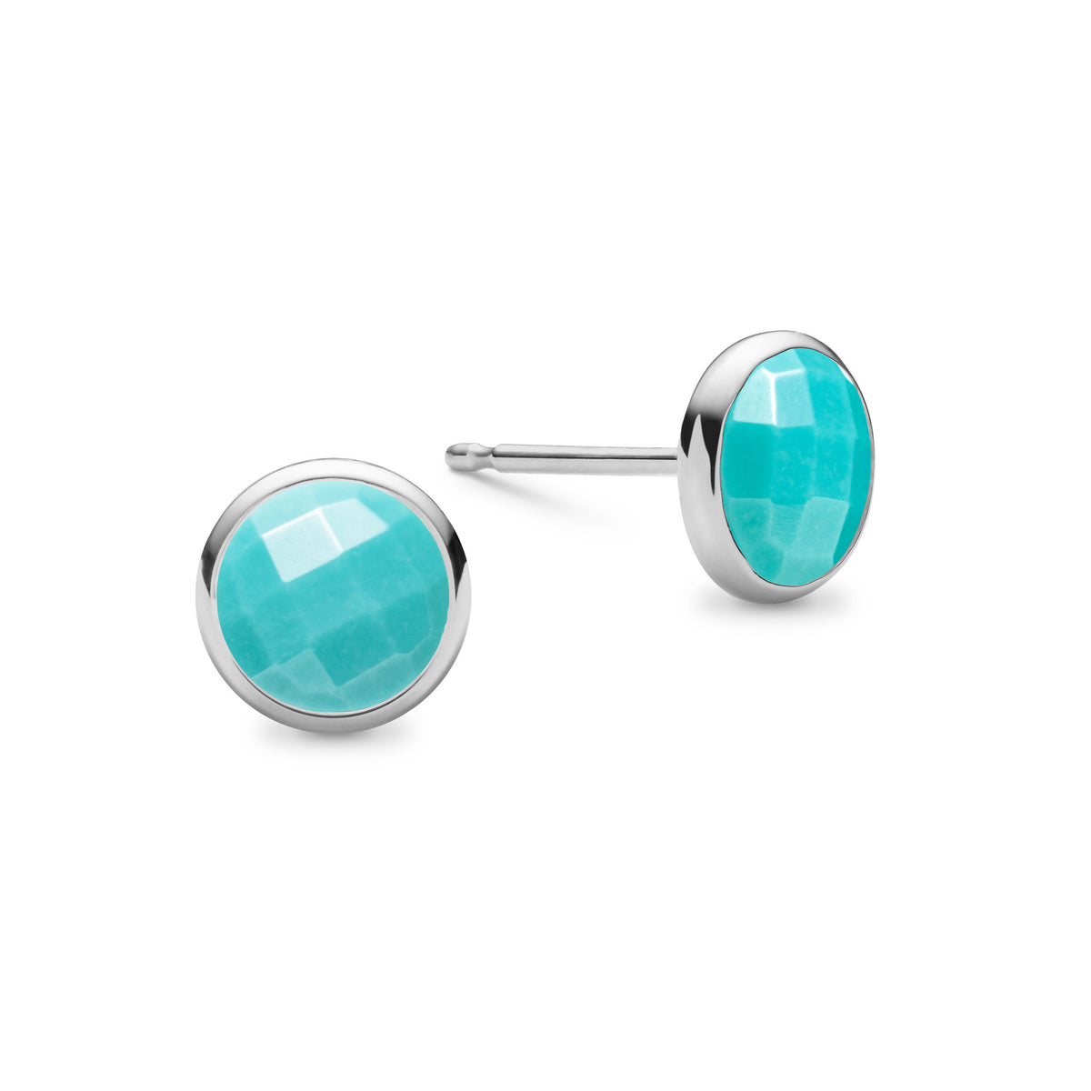 0.90 TCW Round Topaz Lab Made Diamond- December Birthstone Studs 5