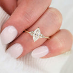 Stunning 1 CT Marquise Moissanite Engagement Ring With Cluster Design 7