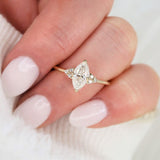 Stunning 1 CT Marquise Moissanite Engagement Ring With Cluster Design 7