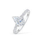 Stunning 1.5 CT Pear Moissanite Engagement Ring Pave Design 2