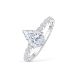 Stunning 1.5 CT Pear Moissanite Engagement Ring Pave Design 2