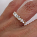 Stunning 0.4 TCW Pear & Round Moissanite Stones Alternate Wedding Band 3
