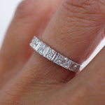 Stunning 0.4 TCW Baguette and Round Moissanite Stones in Half Eternity Wedding Bands 7