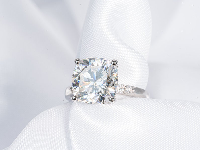 Stunning 4.50 CT Cushion Cut Moissanite Engagement Ring with Pave Design 3
