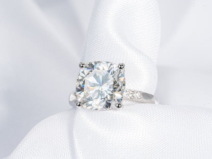 Stunning 4.50 CT Cushion Cut Moissanite Engagement Ring with Pave Design 3