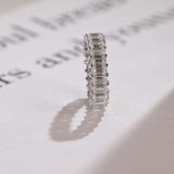 Stunning 0.5 TCW Emerald Moissanite Stones Full Eternity Wedding Band 10