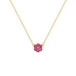 0.7 TCW Round Ruby Lab Made Diamond- July Birthstone Mini Necklace 1