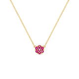 0.7 TCW Round Ruby Lab Made Diamond- July Birthstone Mini Necklace 1