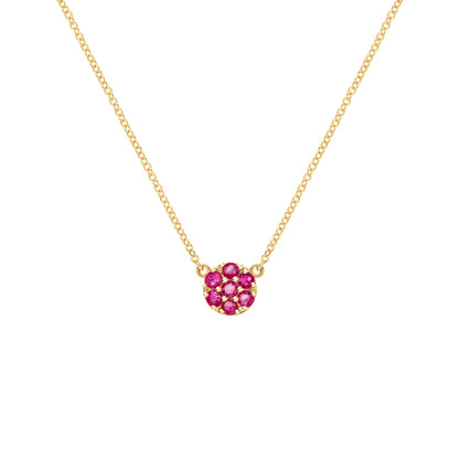 0.7 TCW Round Ruby Lab Made Diamond- July Birthstone Mini Necklace 1